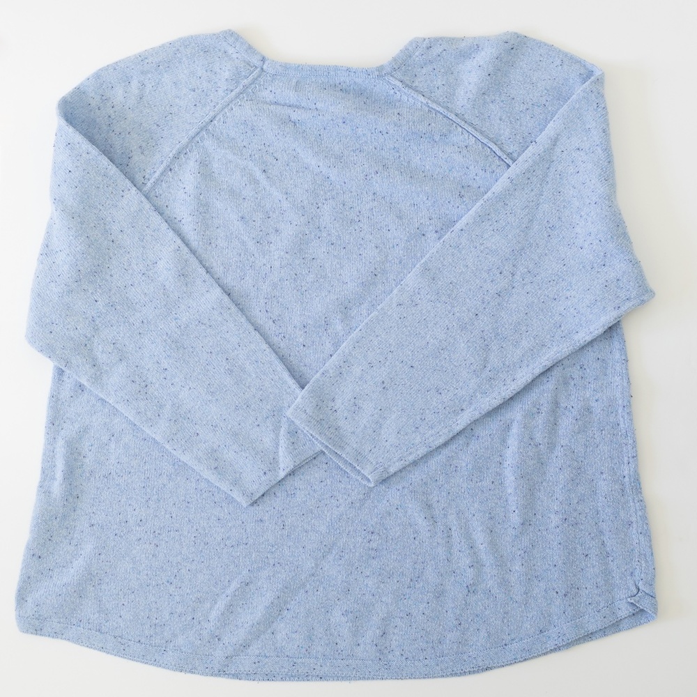 Karen Scott Plus Size Cotton Nep Curved-Hem Blue Sweater Size 2X - Picture 6 of 8